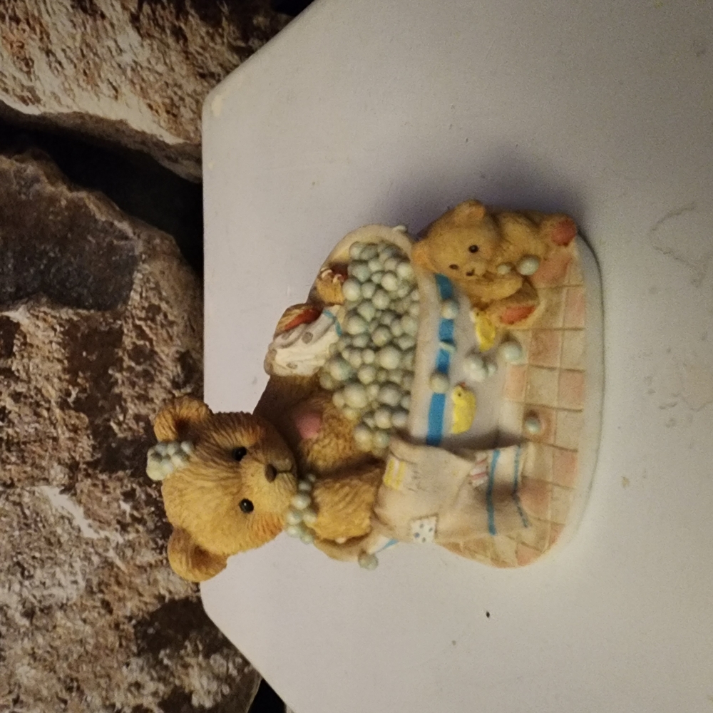 Adorable Tan and Cream Bear Figurine